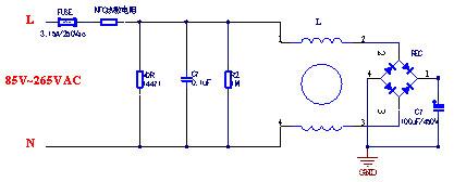 Power type thermistor specific line connection