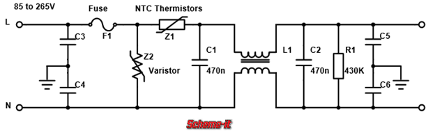 Circuito de alimentación AC-DC frontal