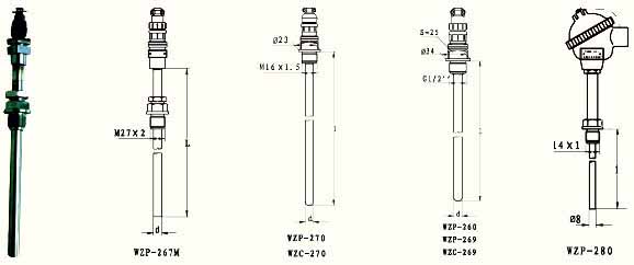 Sensor de resistencia térmica tipo enchufe